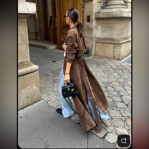 Avec Les Filles Brown Suede Coat - Picture 8 of 12